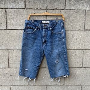 LeeDistressed Blue Denim Cutoff Shorts